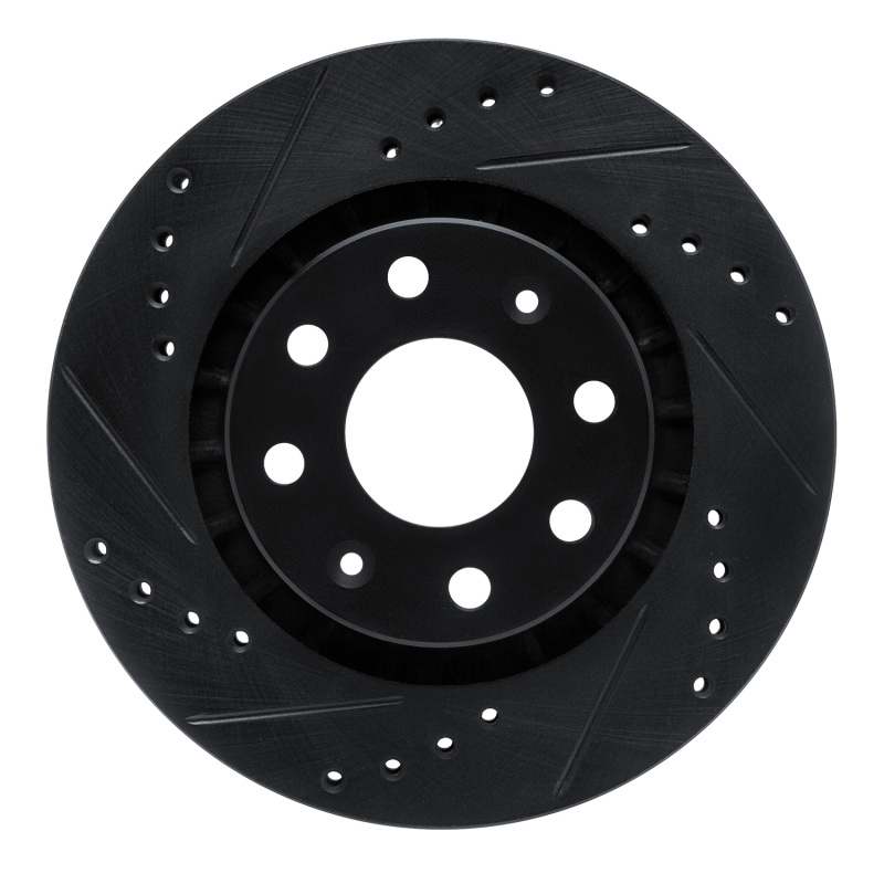 Chevrolet Spark Brake Rotor (1) - Front Left - R1 Concepts - Drilled & Slotted - Black - `04-`17 Chevrolet Spark Brake Rotor (1) - Front Left - R1 Concepts - Drilled & Slotted - Black - `04-`17